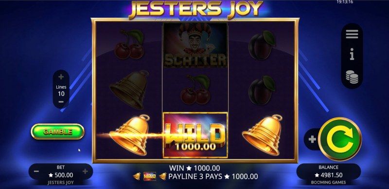 Jesters Joy :: A three of a kind win