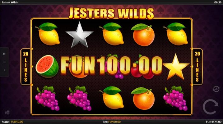 Jesters Wilds :: A three of a kind win