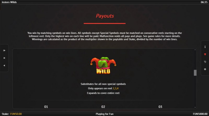 Jesters Wilds :: Wild Symbol Rules