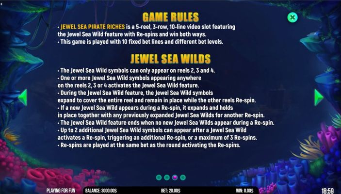 Jewel Sea Pirate Riches :: Feature Rules