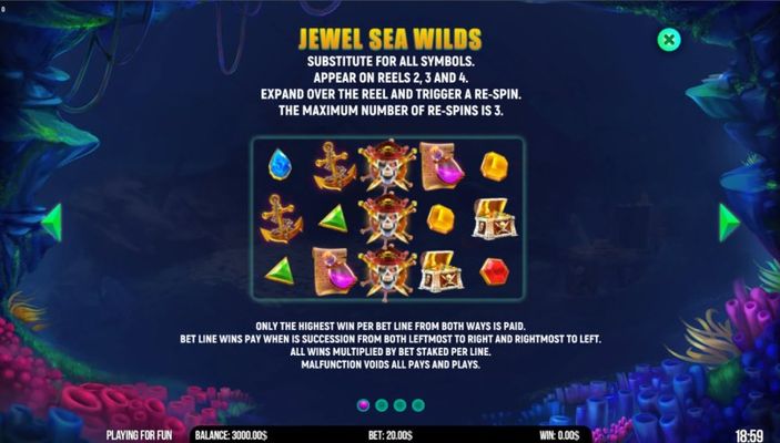 Jewel Sea Pirate Riches :: Wild Symbol Rules