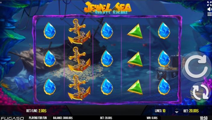 Jewel Sea Pirate Riches :: Base Game Screen