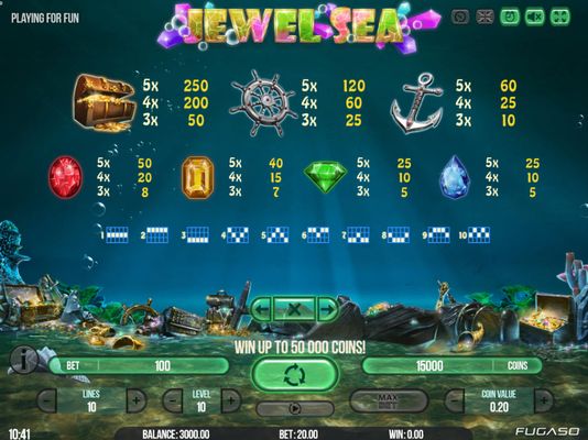 Jewel Sea :: Paytable