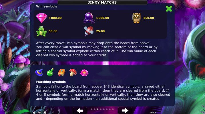 Jinxy Match 3 :: Paytable