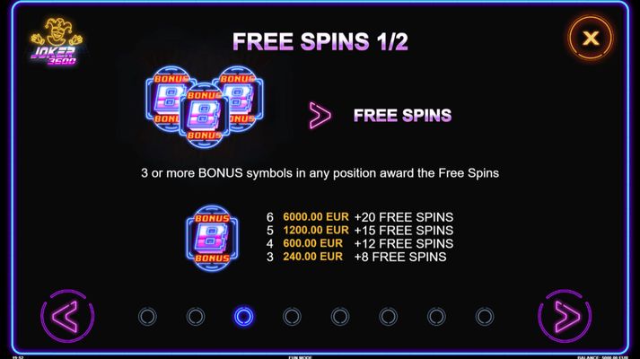 Joker 3600 :: Free Spins Rules