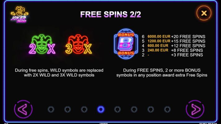 Joker 3600 :: Free Spins Rules