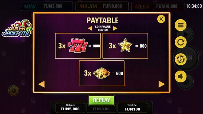 Paytable - High Value Symbols