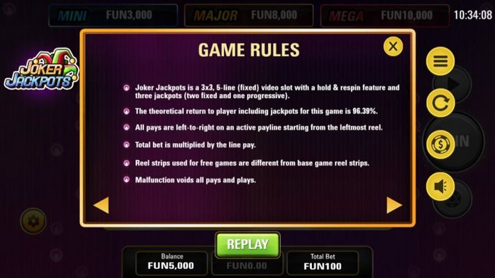 Joker Jackpots :: General Game Rules