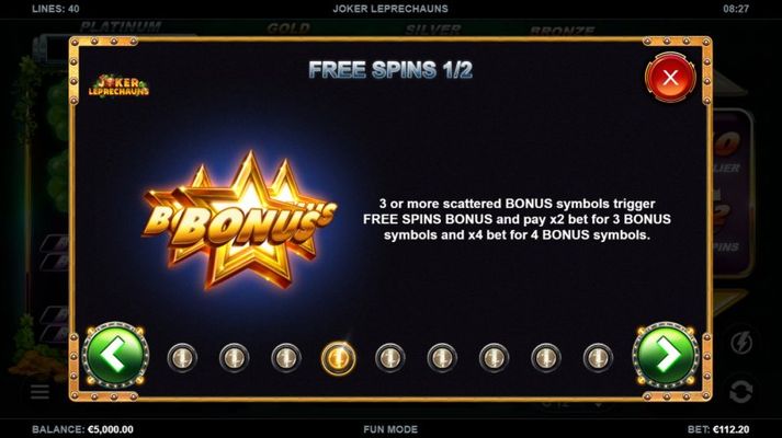 Joker Leprechauns :: Free Spin Feature Rules