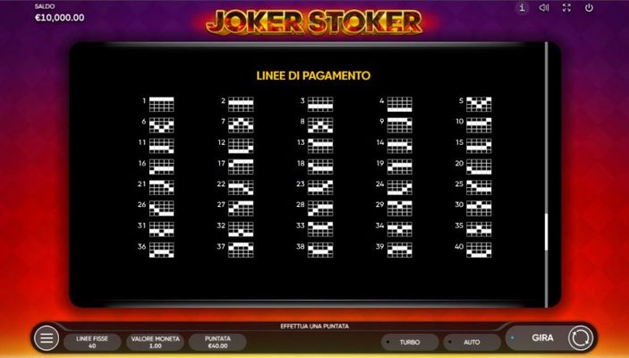 Joker Stoker :: Paylines 1-40