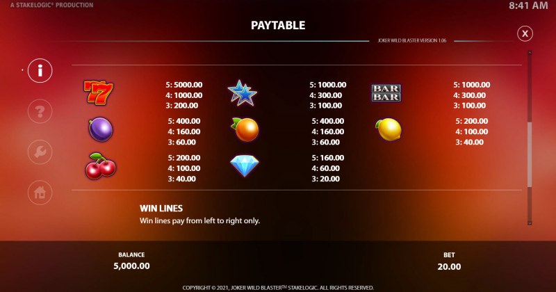 Paytable