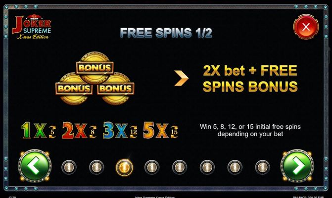Joker Supreme X-mas Edition :: Free Spins Rules