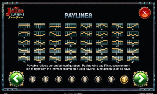 Paylines 1-60