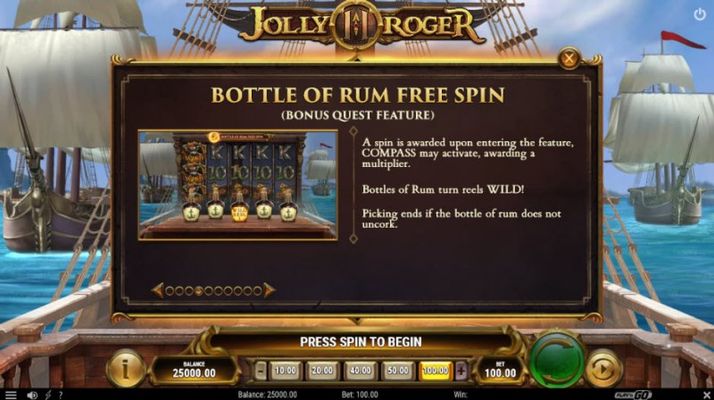Jolly Roger II :: Bottle of Rum Free Spin