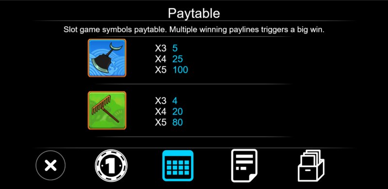 Paytable - Low Value Symbols