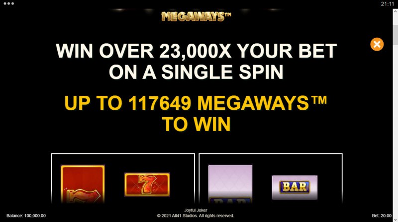 Win over 23000x your bet