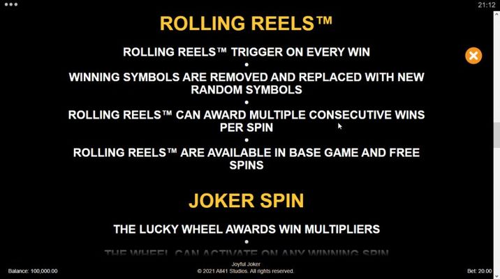 Rolling Reels Feature