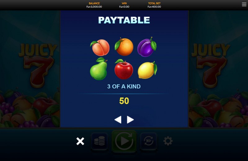 Paytable - Low Value Symbols