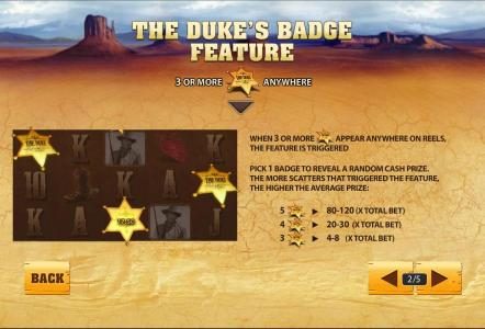 the duke's badge feature 3 or more the duke badge anywhere triggers feature