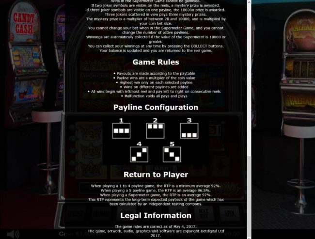 General Game Rules - The theoretical average return to player (RTP) is 96.50%.