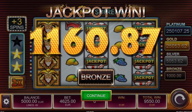 Bronze jackpot awarded