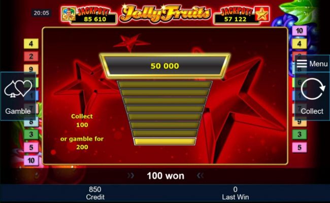 The gamble feature option is available after every winning spin.