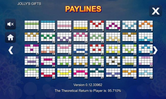 Paylines 1-40