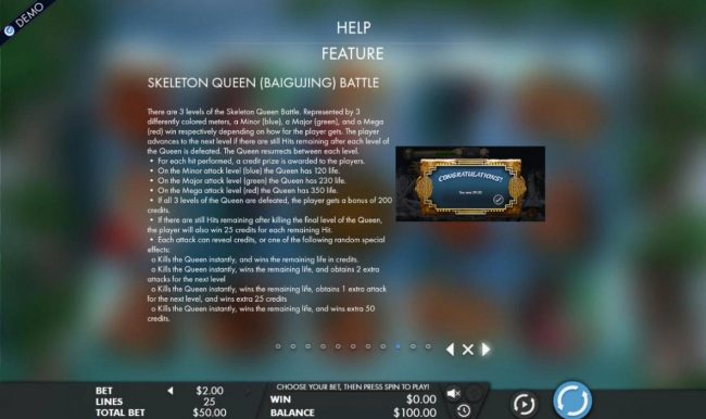 Skeleton Queen Battle Feature Rules - Continued