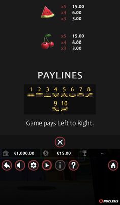 Low Value Symbols Paytable