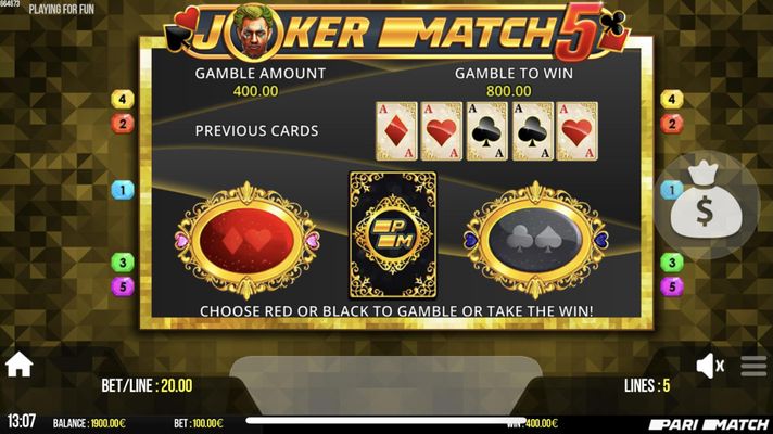 Red or Black Gamble Feature