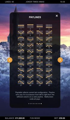 Paylines 1-40