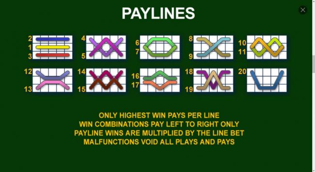 Paylines 1-20