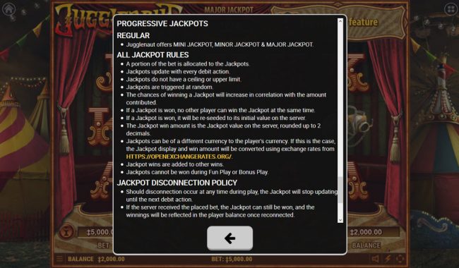 Progressive Jackpot Rules