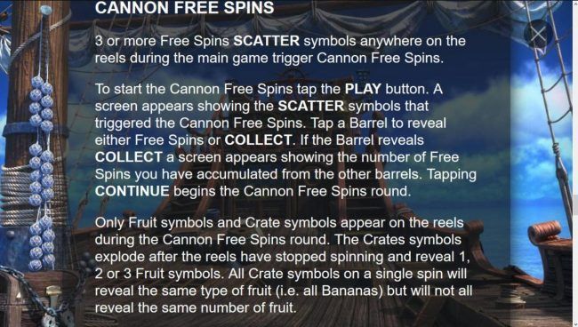 Cannon Free Spins Rules