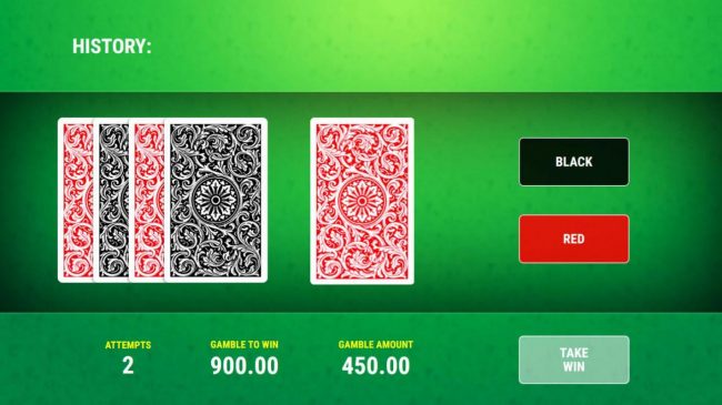 Gamble Feature - To gamble any win press Gamble then select Red or Black.