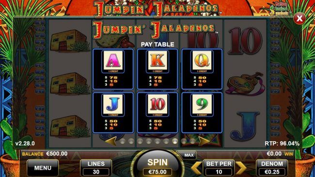 Low value game symbols paytable