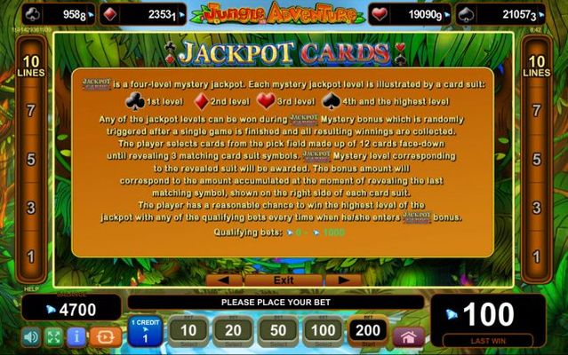 Jackpot Cards Progressive Rules