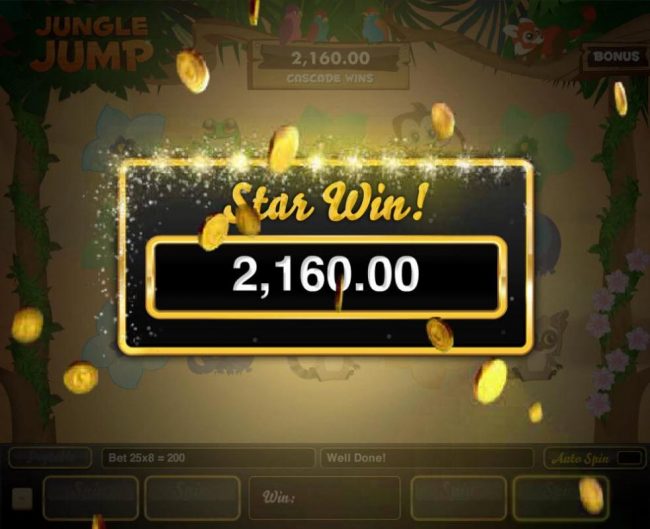A 2,160.00 big win awarded!