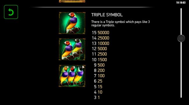 Triple Symbol Paytable