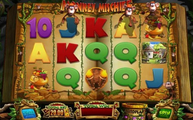 During the Monkey Mischief feature, monkies will move the reels up aligning symbols for a winning combination.