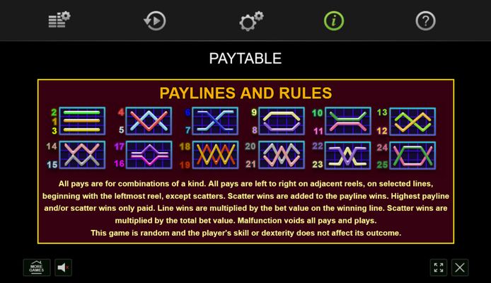 Paylines 1-25