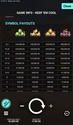 Low Value Symbols Paytable