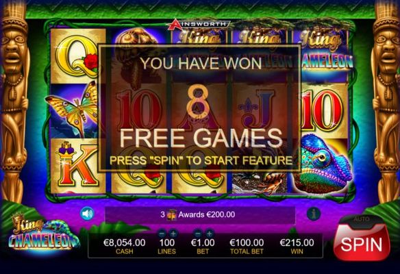 8 Free Spins Awarded