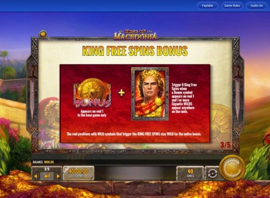 King Free Spins Bonus Rules