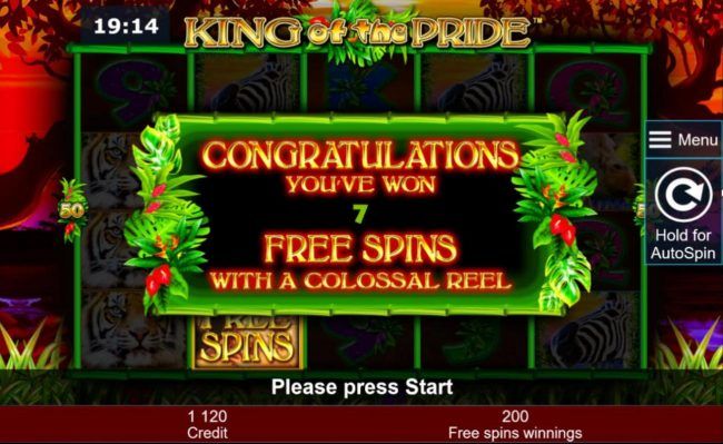 & free spins with a colossal reel