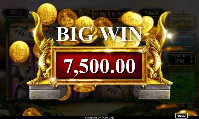 A 7500 coin Big Win