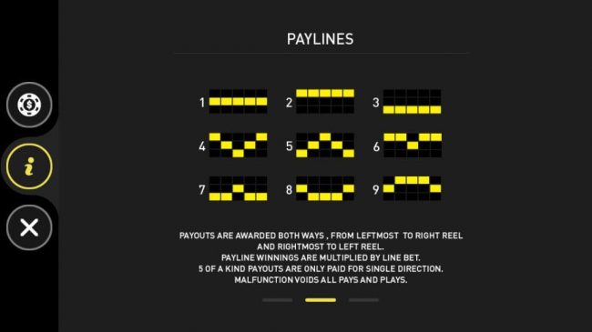 Paylines 1-9