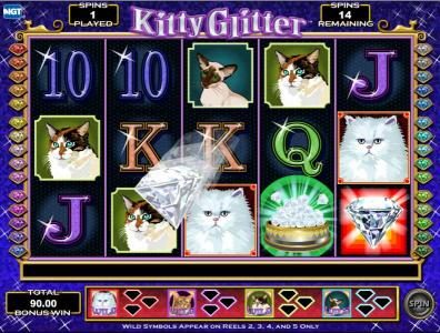 free spins feature game board - collect diamonds to earn more wild symbols