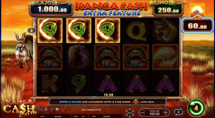 Kanga Cash Extra :: A three of a kind win
