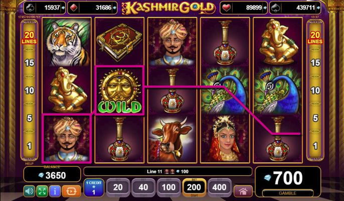 Kashmir Gold :: Multiple winning paylines